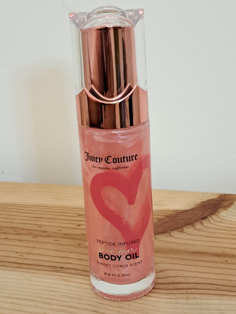 Juicy Couture Shimmer Body Oil - (Sunset Citrus) Peptide Infused 4 Fl. Oz. NEW